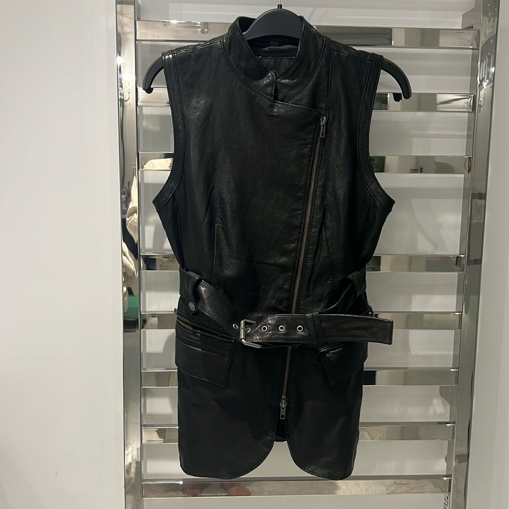 Rachel Zoe black leather vest